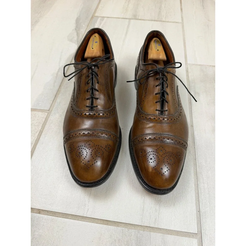 Allen Edmonds Strand Mens 13 E Brown Leather Brogue Cap Toe Oxford Shoes 6135